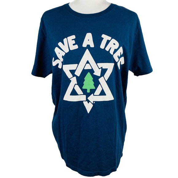 Junk Food Clothing Other - 🔥JUNK FOOD CLOTHING🔥URBAN OUTFITTERS SAVE A TREE NAVY TEE T-SHIRT SMALL NWT